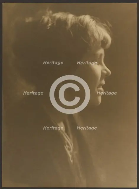 Portrait of a Woman with Hair in Loose Bun, 1907-1943. Creator: Louis Fleckenstein.