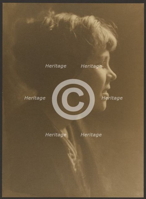 Portrait of a Woman with Hair in Loose Bun, 1907-1943. Creator: Louis Fleckenstein.
