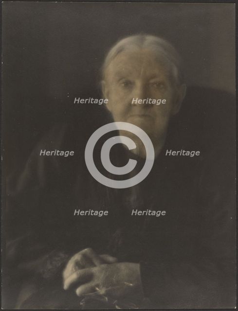 Portrait of a Woman with Hands Folded, 1907-1943. Creator: Louis Fleckenstein.