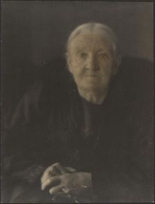 Portrait of a Woman with Hands Folded, 1907-1943. Creator: Louis Fleckenstein