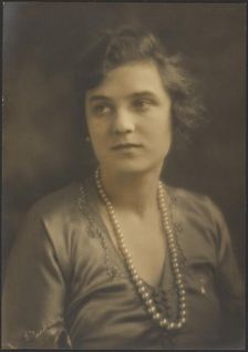 Portrait of a Woman with Large Pearls, 1907-1943. Creator: Louis Fleckenstein