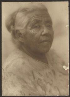 Portrait of a Woman with Patterned Blouse, 1907-1943. Creator: Louis Fleckenstein