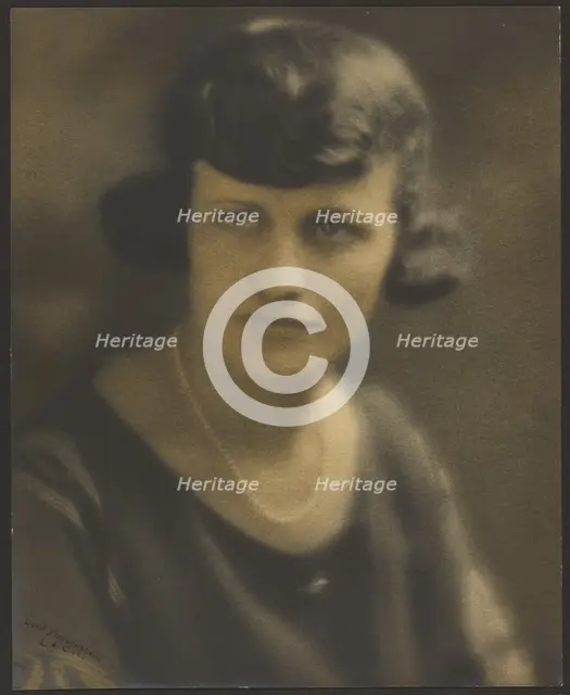 Portrait of a Woman with Patterned Sleeves, 1907-1924. Creator: Louis Fleckenstein.