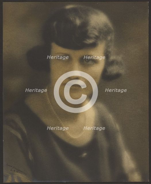 Portrait of a Woman with Patterned Sleeves, 1907-1924. Creator: Louis Fleckenstein.
