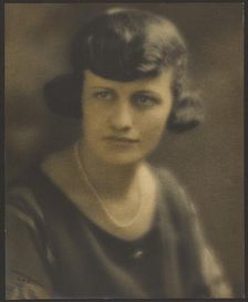 Portrait of a Woman with Patterned Sleeves, 1907-1924. Creator: Louis Fleckenstein