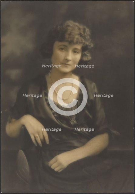 Portrait of a Woman with Pearl Necklace, 1907-1943. Creator: Louis Fleckenstein.
