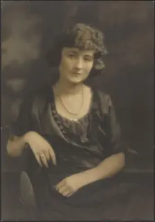 Portrait of a Woman with Pearl Necklace, 1907-1943. Creator: Louis Fleckenstein