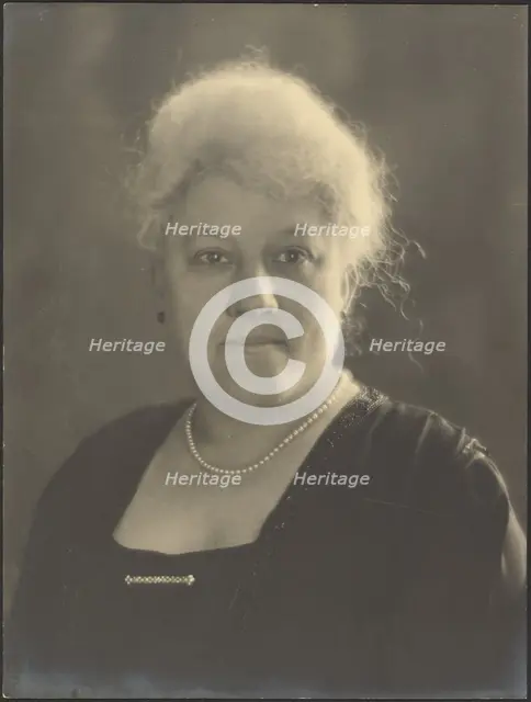 Portrait of a Woman with Pearls and Bar Pin, 1907-1924. Creator: Louis Fleckenstein.