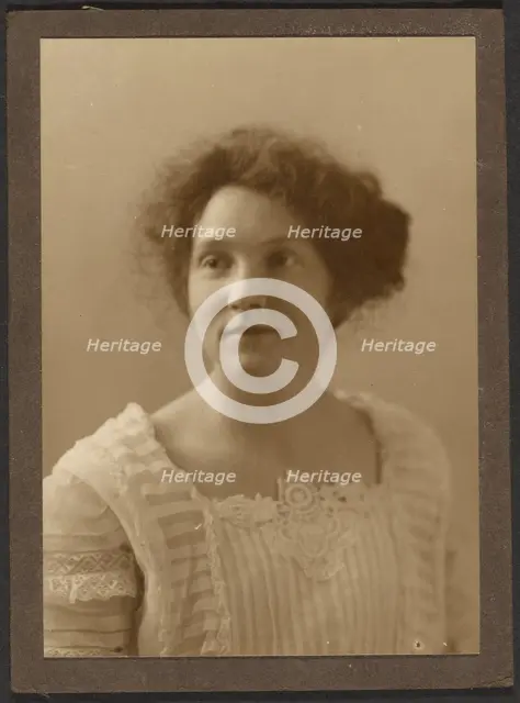 Portrait of a Woman with Pleated Top, 1907-1943. Creator: Louis Fleckenstein.