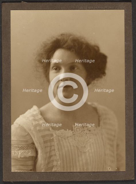 Portrait of a Woman with Pleated Top, 1907-1943. Creator: Louis Fleckenstein.