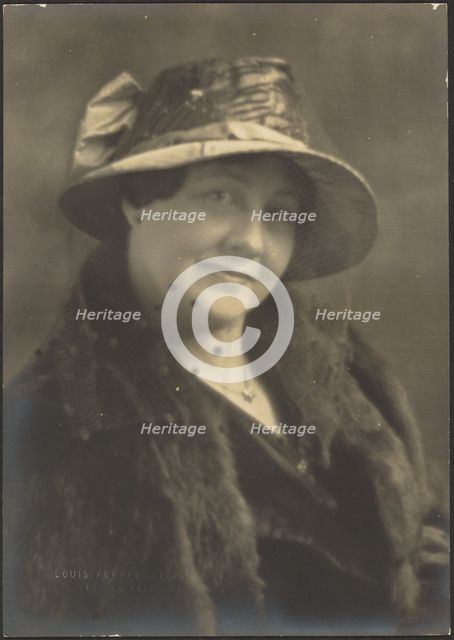 Portrait of a Woman with Polka Dot Veil, 1907-1924. Creator: Louis Fleckenstein.