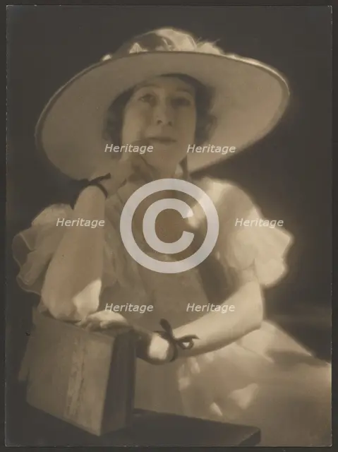 Portrait of a Woman with Ribbons at her Wrists, 1907-1943. Creator: Louis Fleckenstein.