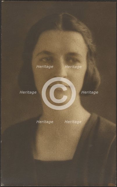 Portrait of a Woman with Striped Jacket, 1907-1943. Creator: Louis Fleckenstein.