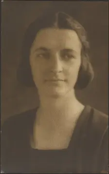 Portrait of a Woman with Striped Jacket, 1907-1943. Creator: Louis Fleckenstein