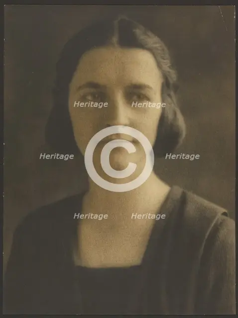 Portrait of a Woman with Striped Jacket, 1907-1943. Creator: Louis Fleckenstein.