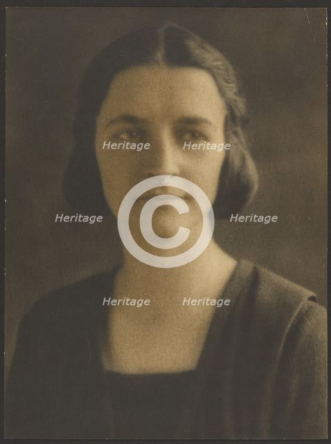 Portrait of a Woman with Striped Jacket, 1907-1943. Creator: Louis Fleckenstein.