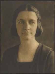 Portrait of a Woman with Striped Jacket, 1907-1943. Creator: Louis Fleckenstein