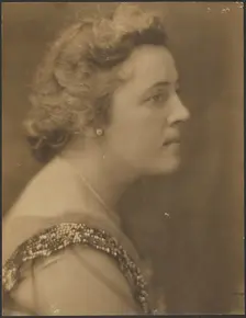 Portrait of a Woman with Sequin Collar, 1907-1943. Creator: Louis Fleckenstein