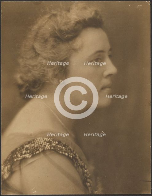Portrait of a Woman with Sequin Collar, 1907-1943. Creator: Louis Fleckenstein.