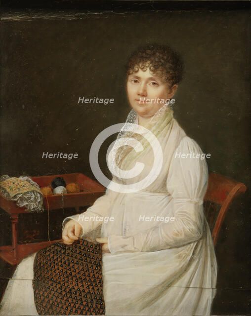 Portrait of a Woman with Tapestry Work. Creator: Unknown.