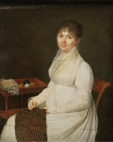 Portrait of a Woman with Tapestry Work. Creator: Unknown