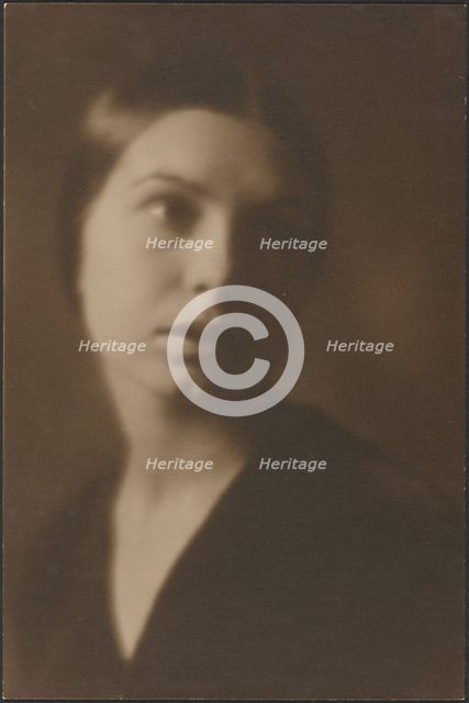 Portrait of a Woman with Tilted Head, 1907-1943. Creator: Louis Fleckenstein.