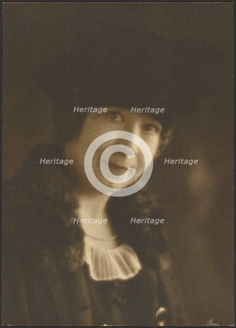 Portrait of a Woman with Veil, 1907-1943. Creator: Louis Fleckenstein.