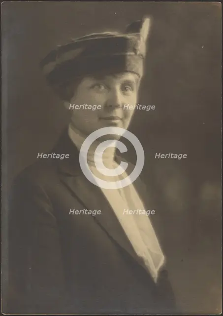 Portrait of a Woman with Veiled Hat, 1907-1943. Creator: Louis Fleckenstein.