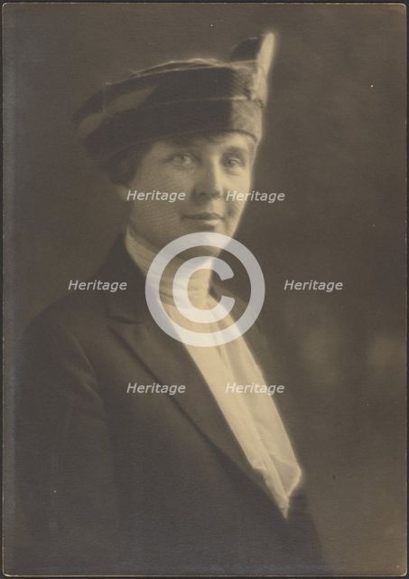Portrait of a Woman with Veiled Hat, 1907-1943. Creator: Louis Fleckenstein.