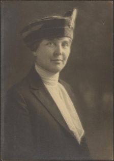 Portrait of a Woman with Veiled Hat, 1907-1943. Creator: Louis Fleckenstein
