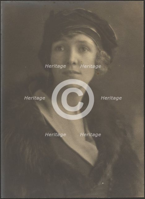 Portrait of a Woman with Velvet Hat, 1907-1943. Creator: Louis Fleckenstein.