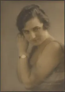 Portrait of a Woman with Watch, 1907-1924. Creator: Louis Fleckenstein