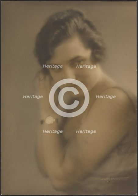 Portrait of a Woman with Watch, 1907-1924. Creator: Louis Fleckenstein.