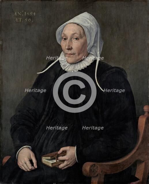 Portrait of a Woman aged Fifty-six, 1594. Creator: Cornelius Ketel.