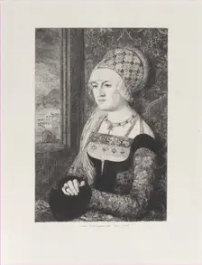 Portrait of a Woman, after Bernhard Strigel, 1871. Creator: Jules-Ferdinand Jacquemart