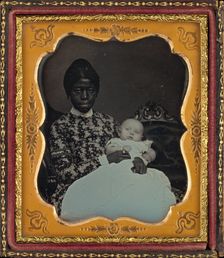 Portrait of a Woman and Baby, 1853. Creator: Unknown