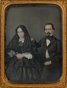 Portrait of a Woman and Man, about 1850s. Creator: Unknown