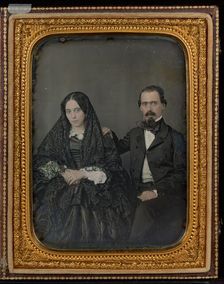 Portrait of a Woman and Man, about 1850s. Creator: Unknown
