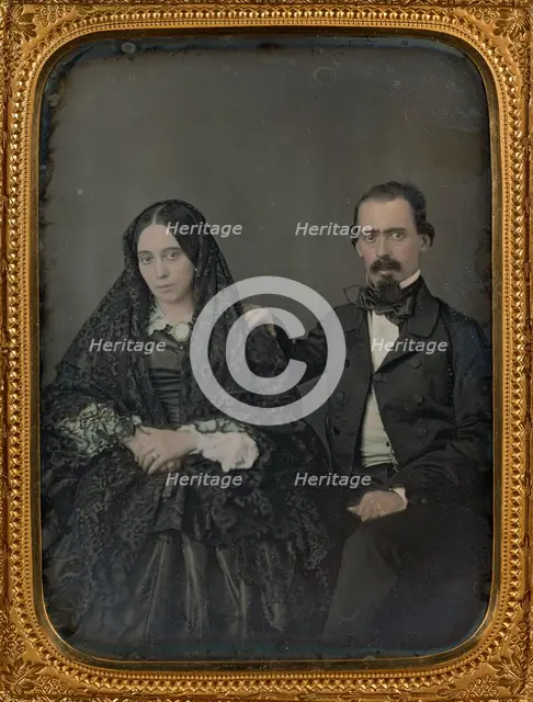Portrait of a Woman and Man, about 1850s. Creator: Unknown.