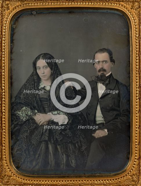 Portrait of a Woman and Man, about 1850s. Creator: Unknown.