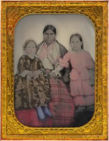 Portrait of a Woman and Two Girls, 1850s. Creator: Unknown
