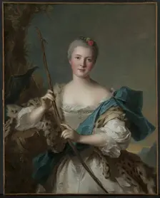 Portrait of a Woman as Diana, 1752. Creator: Jean-Marc Nattier (French, 1685-1766)