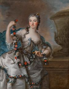 Portrait of a Woman as Flora. Creator: Loir, Marianne (1715-1769)