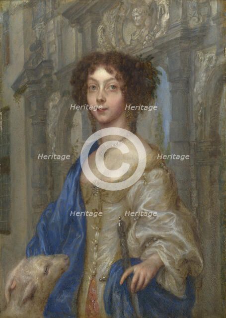 Portrait of a Woman as Saint Agnes, c. 1680. Creator: Coques, Gonzales (1614/18-1684).