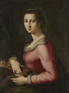 Portrait of a Woman as Saint Catherine, c. 1560. Creator: Pier Francesco Foschi (Italian, 1502-1567)