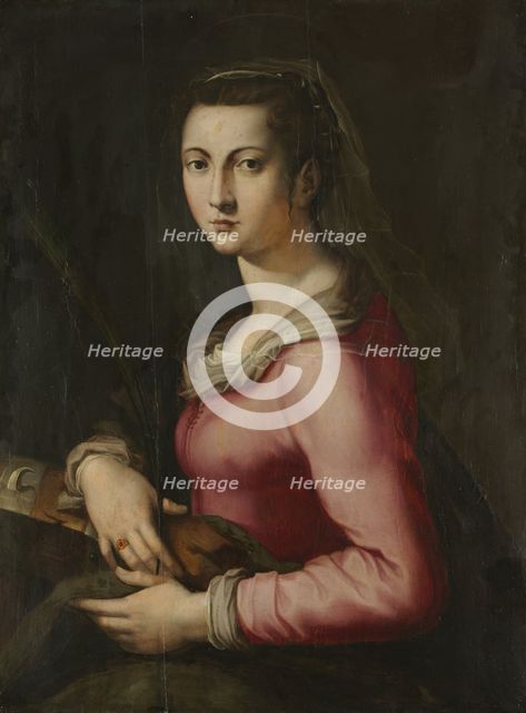 Portrait of a Woman as Saint Catherine, c. 1560. Creator: Pier Francesco Foschi (Italian, 1502-1567).