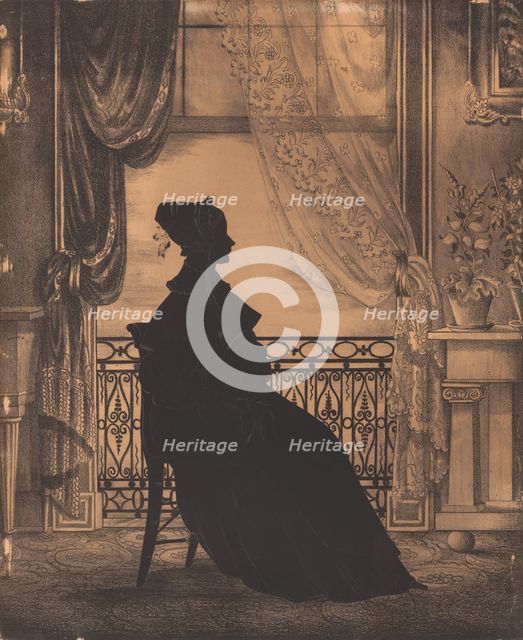 Portrait of a Woman before a Window, before 1860. Creator: William Henry Brown.