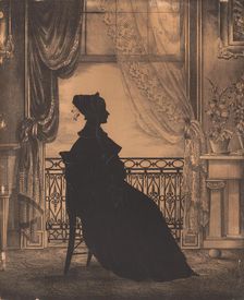 Portrait of a Woman before a Window, before 1860. Creator: William Henry Brown