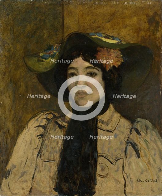 Portrait of a Woman, c. 1900. Creator: Charles Cottet.