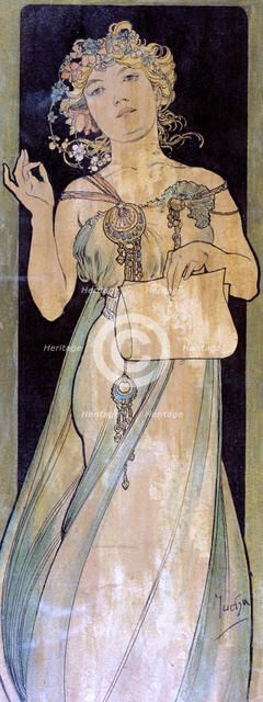 'Portrait of a Woman', c1900-1939. Artist: Alphonse Mucha